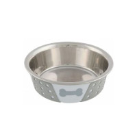 Miska nerez se silikon pláštěm 0,4l 14cm bílá/šedá TR