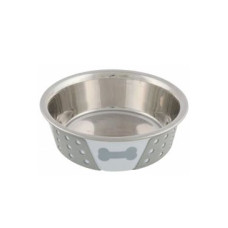 Miska nerez se silikon pláštěm 0,4l 14cm bílá/šedá TR