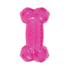 Hračka pes BONE TPR POP kost 12cm růžová Zolux