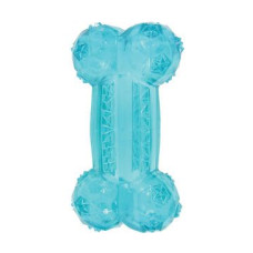 Hračka pes BONE TPR POP kost 12cm tyrkys Zolux