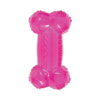 Hračka pes BONE TPR POP kost 14cm růžová Zolux