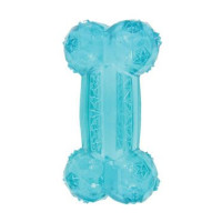 Hračka pes BONE TPR POP kost 14cm tyrkysová Zolux