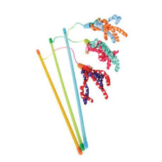 Hračka kočka udice Ribbon fishing mix barev Zolux