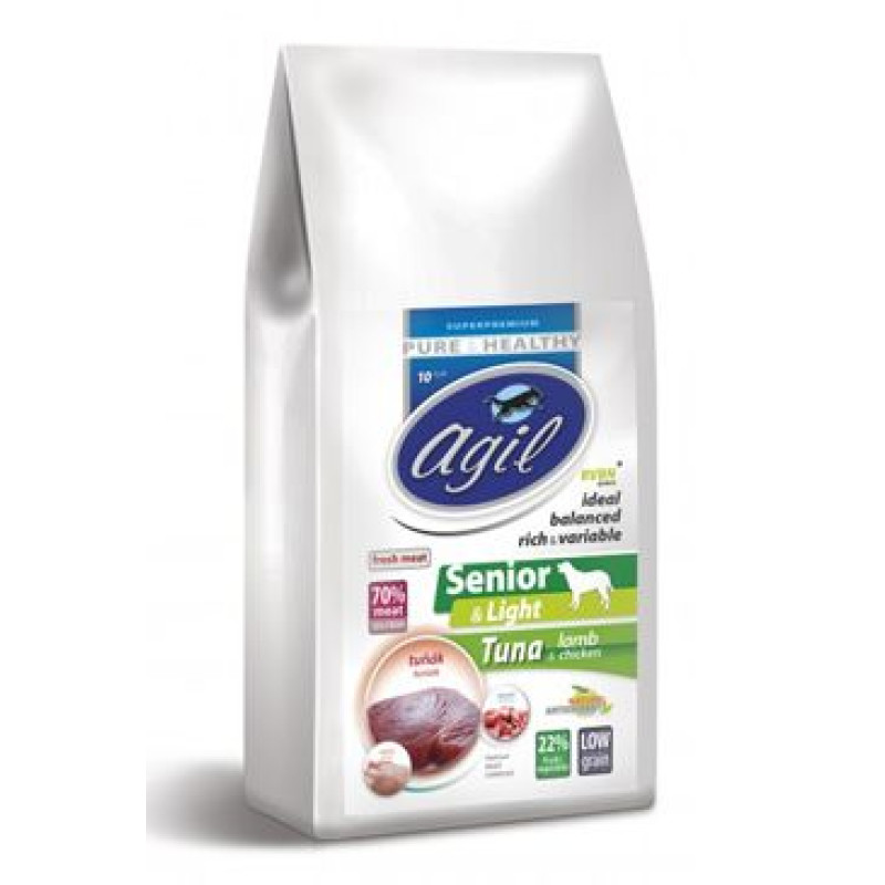 Agil Senior&Light Low Grain Tuna&Lamb&Chicken 10kg