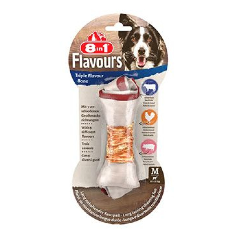 Pochoutka 8in1 Flavours Triple Flavour Bone M/1ks