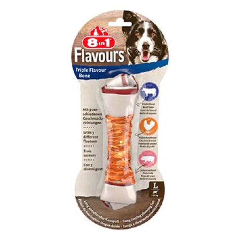 Pochoutka 8in1 Flavours Triple Flavour Bone L/1ks
