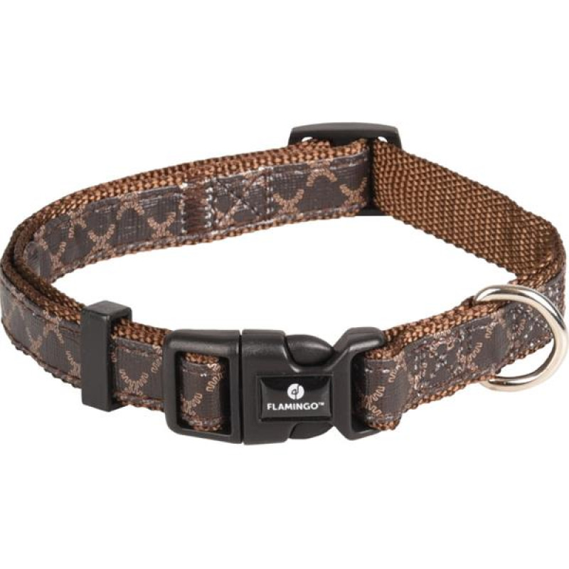 Obojek nylon Odin hnědý 1,5x30-45cm Flamingo