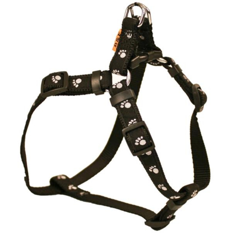 Postroj nylon Tlapky 1x26-38 černý BAFPET