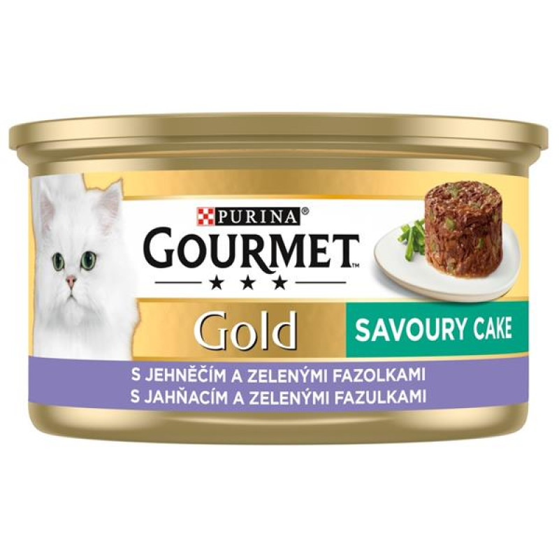 Gourmet Gold cat konz.-Savoury Cake jehně,fazolky 85 g