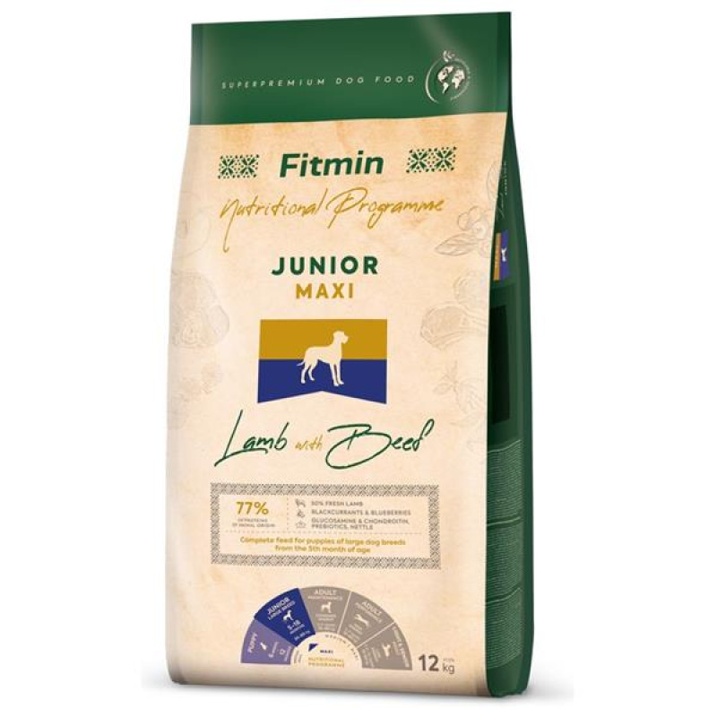 Fitmin Dog Maxi Junior Lamb & Beef 12 kg