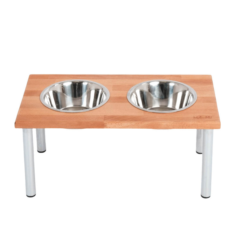 MA-NU Dřevěný stojan s miskami Round XL