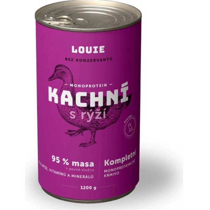 Louie konz. pro psy kachní s rýží 1200 g