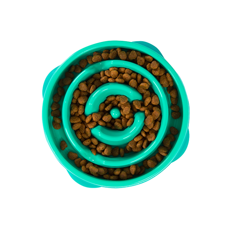 Outward Hound Zpomalovací miska Fun Feeder Drop tyrkysová Medium