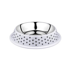 Miska nerez Deco fix puntíky 1l bílá Duvo+