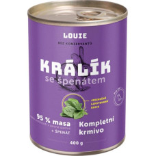Louie konz.pro psy králik se špenátem 400 g 