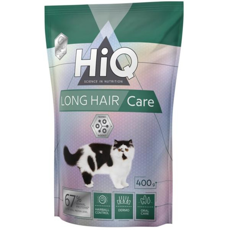 HiQ Cat Dry Adult Long Hair 400 g