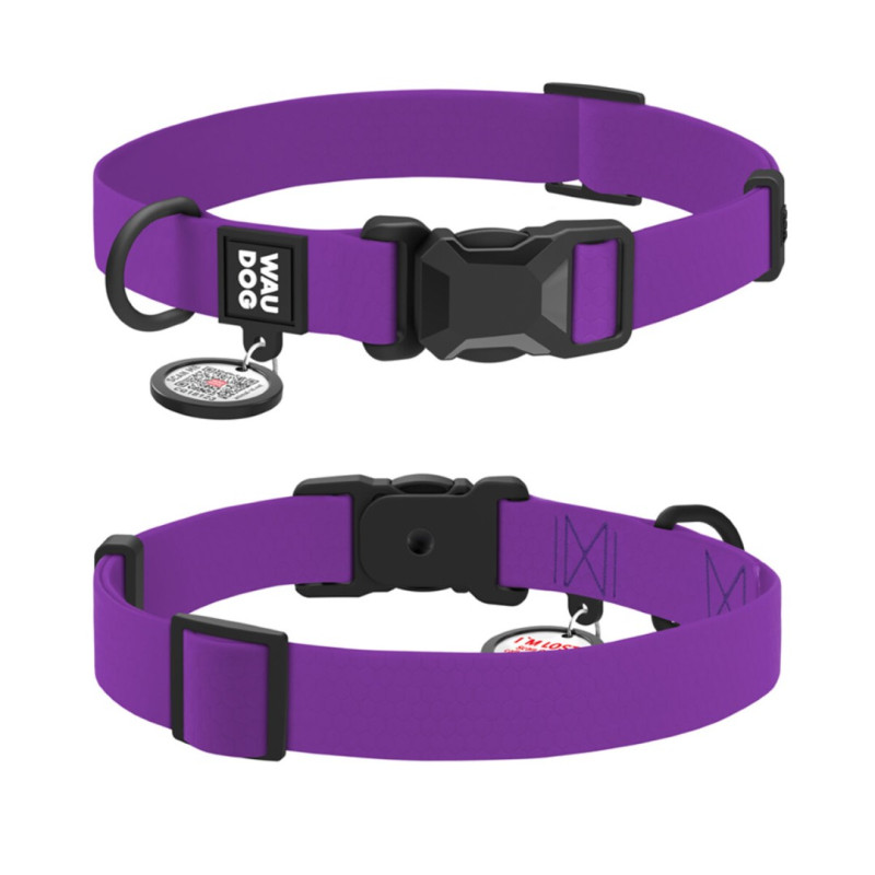 WAUDOG obojek voděodolný Collartex Magnet fialový QR (34-49cm/2,5cm)
