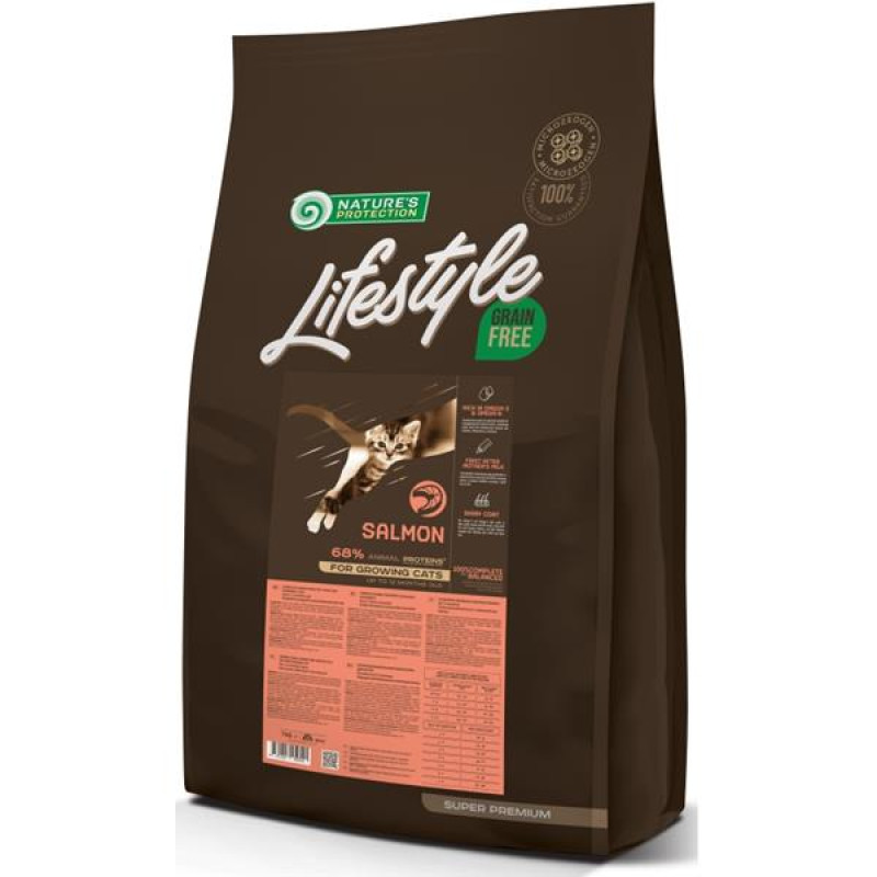 Nature's Protection Cat Dry LifeStyle GF Kitten Salmon 7 kg