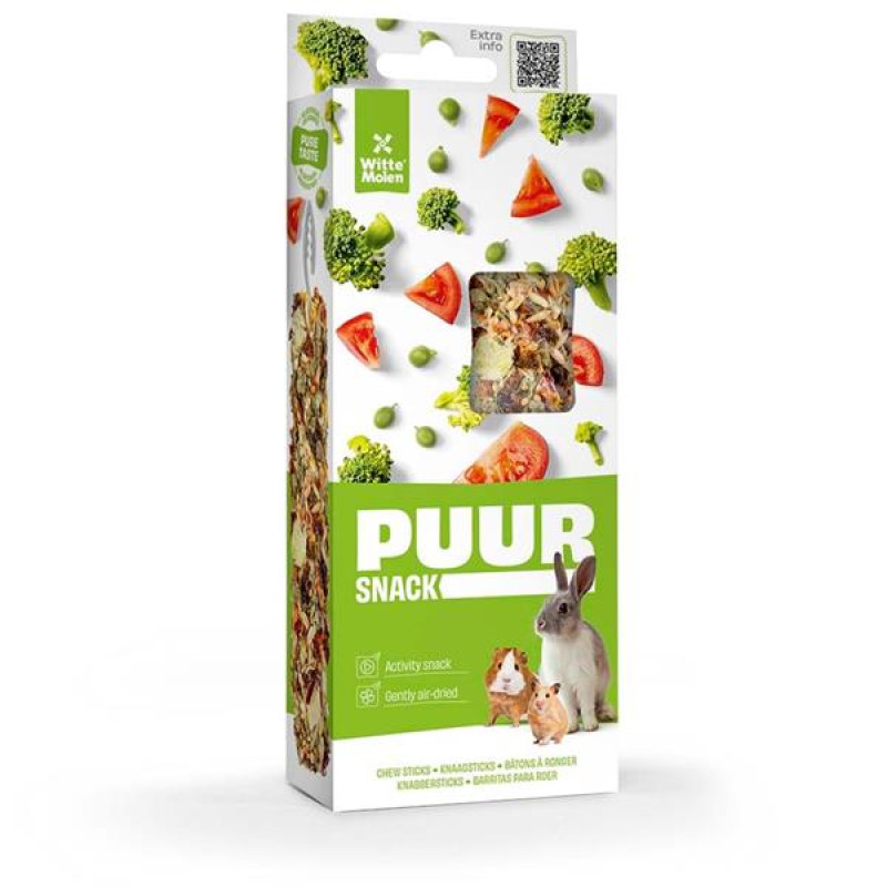 PUUR tyčinky dr.savec hrášek&rajče 2ks, 90g