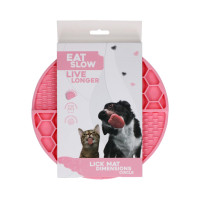 Eat Slow Live Longer lízací zpomalovací podložka Circle růžová