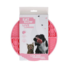 Eat Slow Live Longer lízací zpomalovací podložka Circle růžová