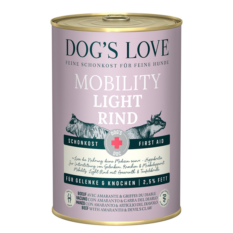 Dog's Love konzerva DOC Light Mobility hovězí 400g