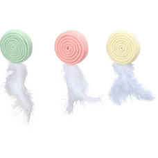 Hračka cat textil Poppy disc Flamingo