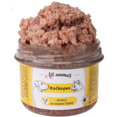 ALL ANIMALS Kočkopes sklo Kuře ve vl. šťávě 200g