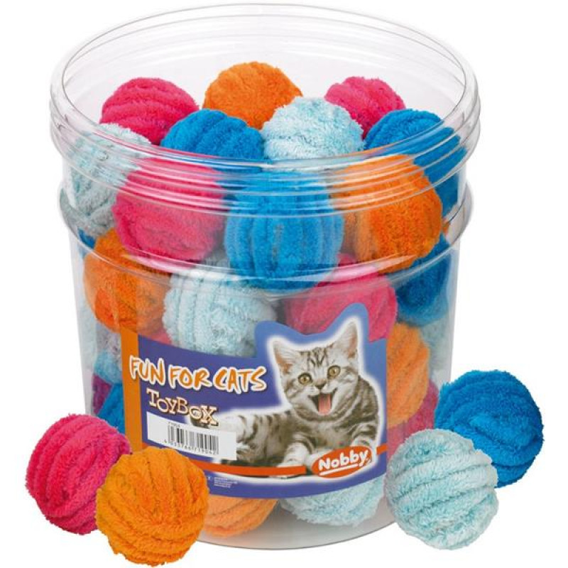 Hračka cat textil balónek 4cm display Nobby 40ks