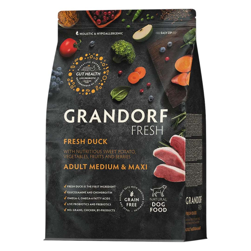 Grandorf FRESH granule pro psy Adult Medium & Maxi - Kachna 10kg