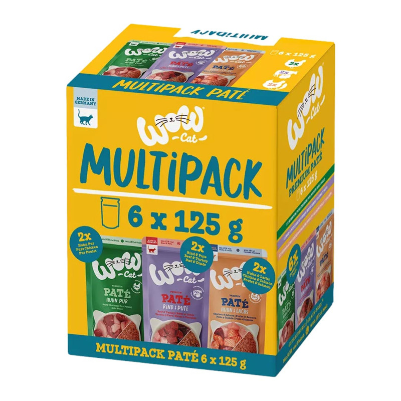 WOW Cat kapsička Paté Adult Multipack 6x125g