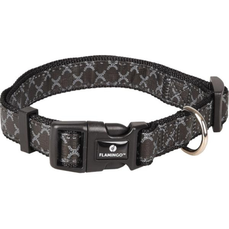 Obojek nylon Odin černý 1x20-35cm Flamingo