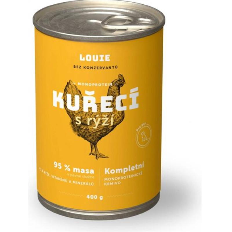Louie konz. pro psy kuřecí s rýží 400g