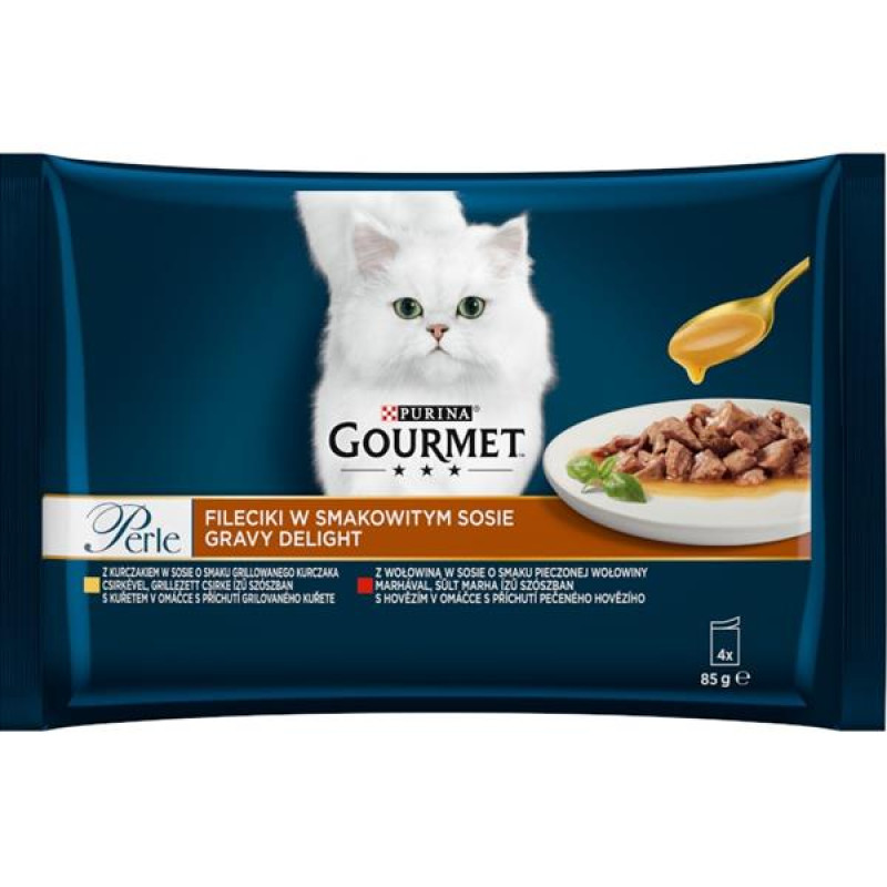 Gourmet Perle cat kaps.- Multip.Gravy Delight maso 4 x 85 g 