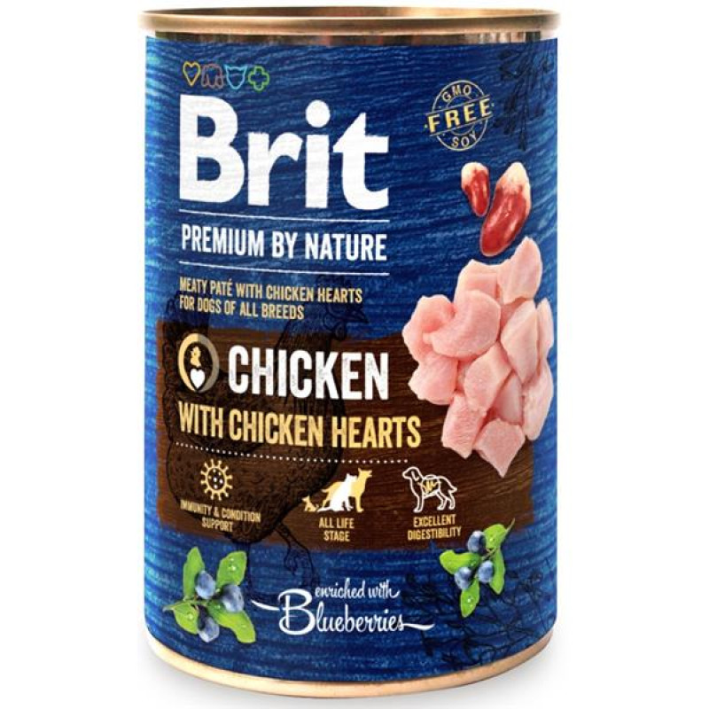 Brit Premium by Nature Dog konz. - Chicken with Hearts 400 g