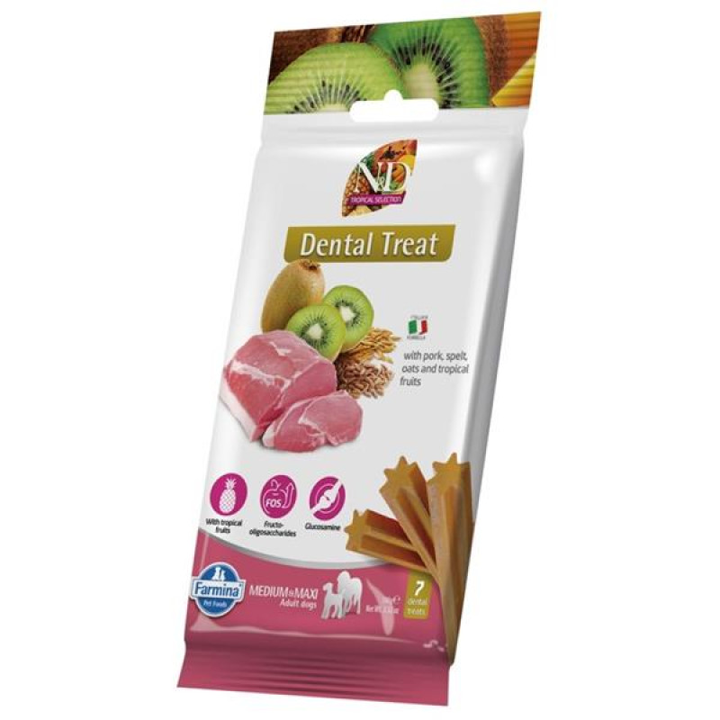 N&D TROPICAL Dog Dental Snack Pork Adult Medium & Maxi 100 g