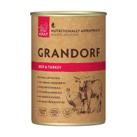 Grandorf konzerva pro psy Adult Hovězí a krocan 400g