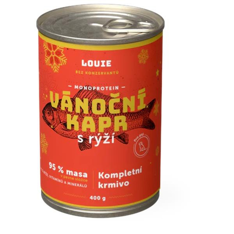 Louie konz. pro psy Vánoční kapr 400 g
