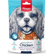 Wanpy Dog Chicken Jerky & Calcium Bone Twists 100 g