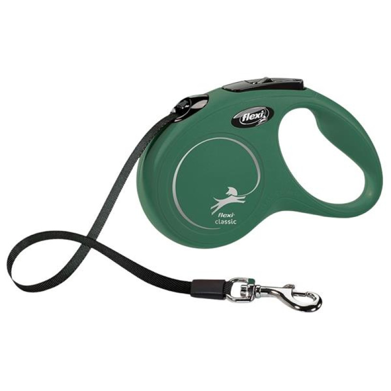 Flexi Classic S pásek Olive 5 m do 15 kg