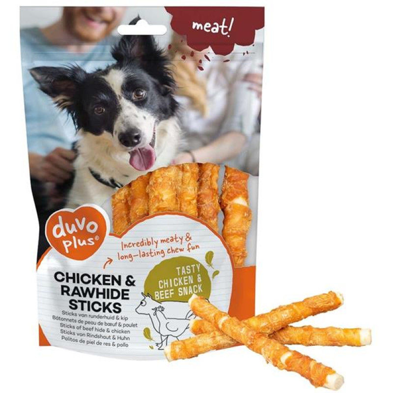 Duvo+ dog Meat! Chicken & rawhide sticks 100 g 
