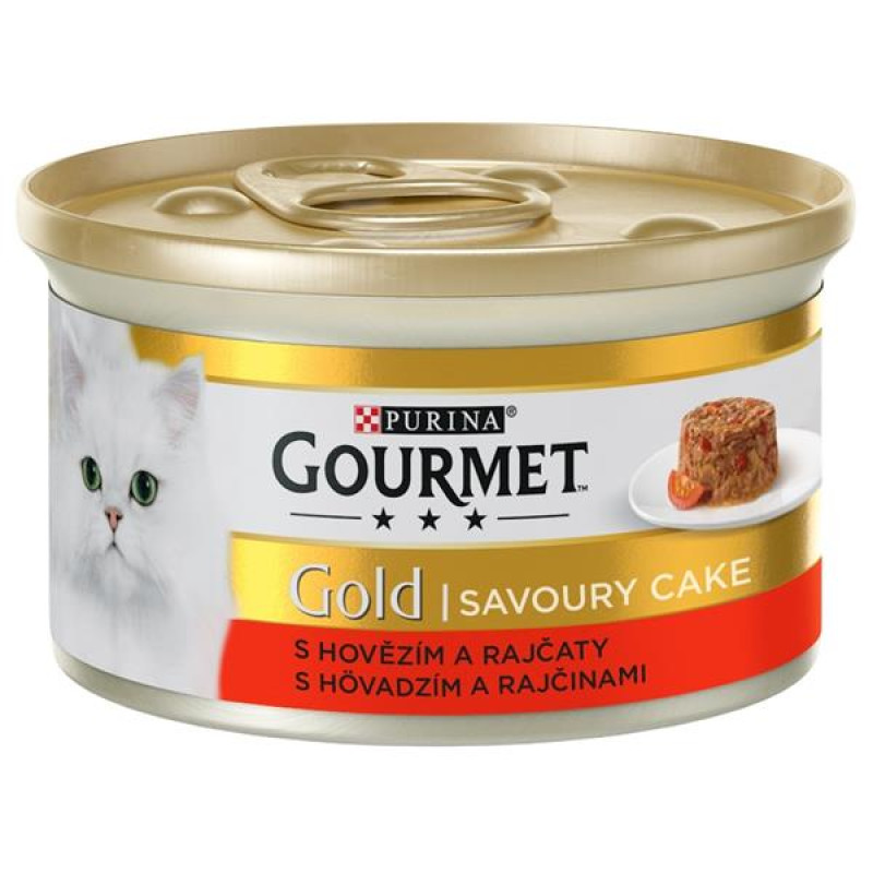 Gourmet Gold cat konz.-Savoury Cake hovězí,rajče 85 g