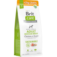 Brit Care Dog Sustainable Adult Medium Breed Chicken+Insect 12 + 2 kg