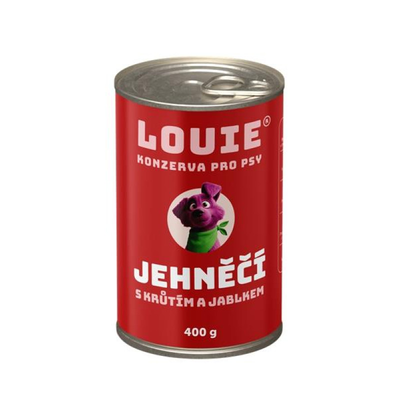 Louie konz.pro psy jehněčí, krůta, jablka 400g