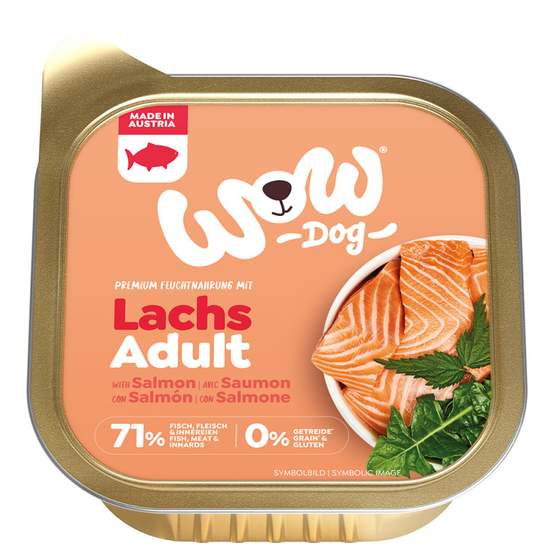 WOW Dog paštika Losos s rajčaty Adult 150g