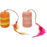 Hračka cat Oraro sisalový váleček Flamingo