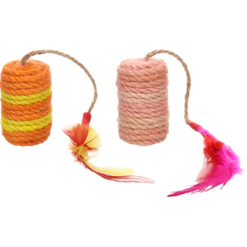 Hračka cat Oraro sisalový váleček Flamingo