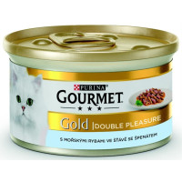 Gourmet Gold cat konz.-mořské ryby v omáčce se špenátem 85 g