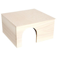 Domek dřevo králík rovná střecha XXL 37 x 35 x 20 cm