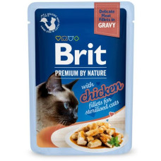 Brit Premium Cat Delicate Fillets in Gravy with Chicken for Sterilised 85 g- NEW